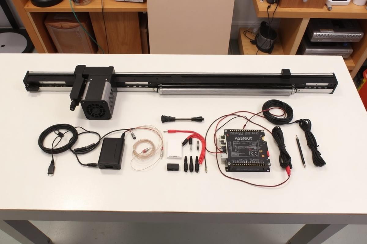 Kit completo de porta automática com motor, sensores e trilhos