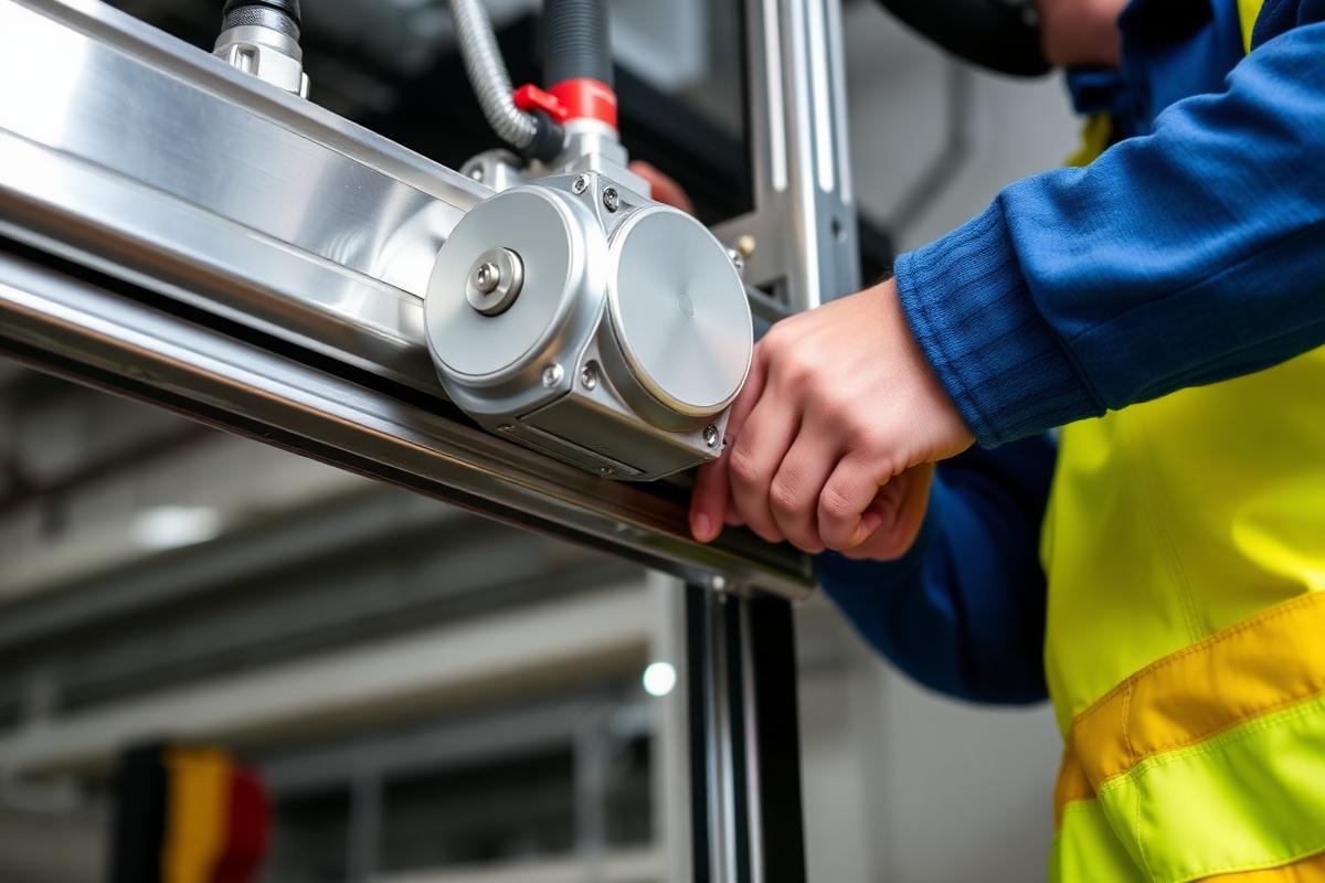 Manutenção preventiva no motor de uma porta automática